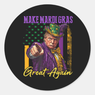 Mardi Gras Donald Trump Funny Mardi Gras American Classic Round Sticker