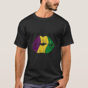 Mardi Gras Dripping Lips Mardi Gras Drip Colours T-Shirt