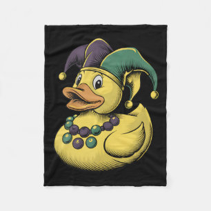 Mardi Gras Duck Rubber Ducky Costume Louisiana Lai Fleece Blanket