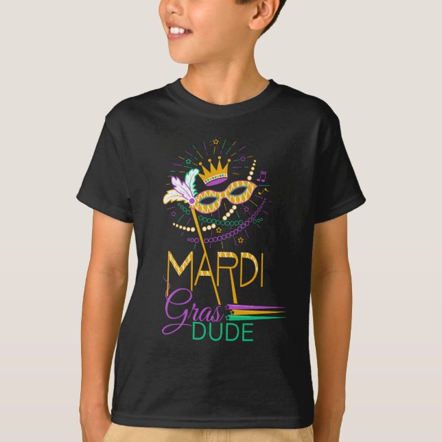 Mardi Gras Dude Kids Tshirt (Front)
