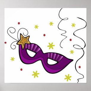 Mardi Gras Eye Mask Poster