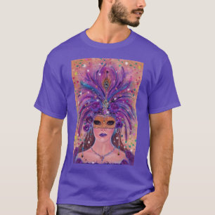 Mardi Gras fantasy woman in mask by Renee Lavoie T-Shirt