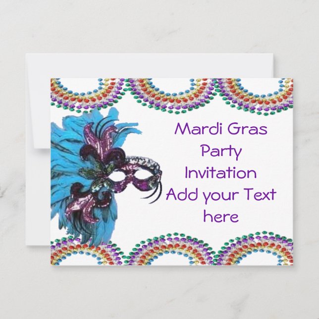 Mardi Gras Fat Mardi Fat Invitation (Devant)