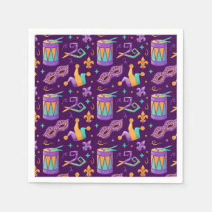 Mardi Gras Fat Tuesday Carnival Napkin