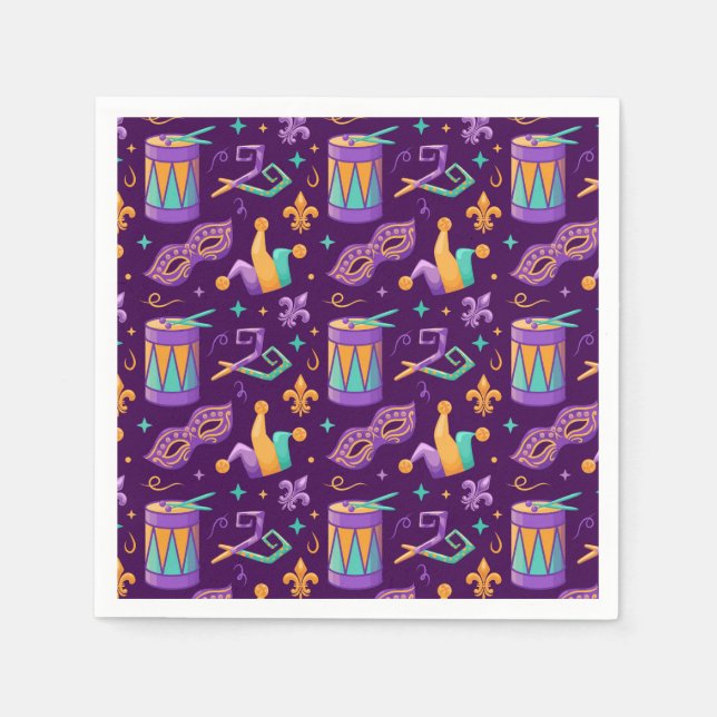 Mardi Gras Fat Tuesday Carnival Napkin (Front)
