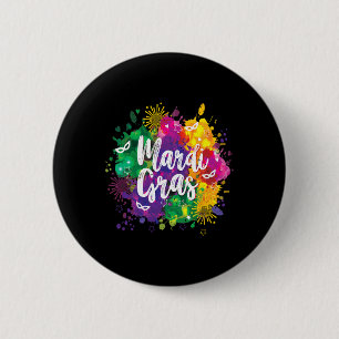 Mardi Gras Fat Tuesday New Orleans Mobile Carnival 2 Inch Round Button