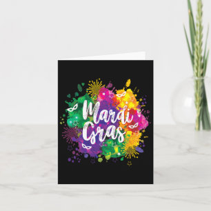 Mardi Gras Fat Tuesday New Orleans Mobile Carnival Card