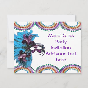 Mardi Gras Fat Tuesday Party Invitation