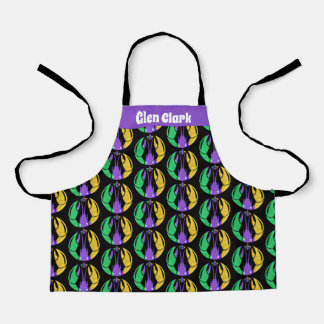 Mardi Gras Fat Tuesday Purple Gold Green Crawfish Apron