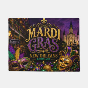 Mardi Gras Festival New Orleans Louisiana Doormat