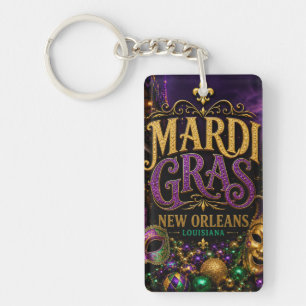 Mardi Gras Festival New Orleans Louisiana Keychain
