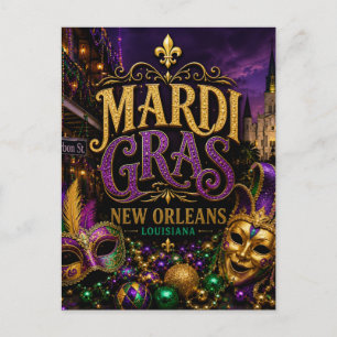 Mardi Gras Festival New Orleans Louisiana Postcard
