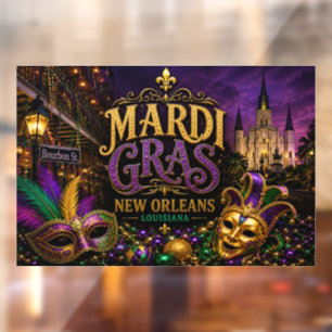 Mardi Gras Festival New Orleans Louisiana Window Cling