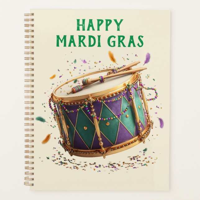 Mardi Gras Festive Drum Planner (Front)