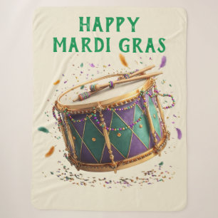 Mardi Gras Festive Drum Sherpa Blanket