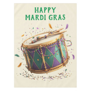 Mardi Gras Festive Drum Tablecloth