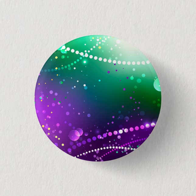 Mardi Gras Festive Purple Background 1 Inch Round Button (Front)