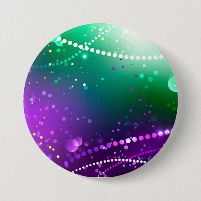Mardi Gras Festive Purple Background 3 Inch Round Button (Front)