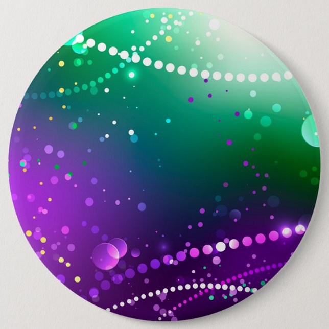 Mardi Gras Festive Purple Background 6 Inch Round Button (Front)