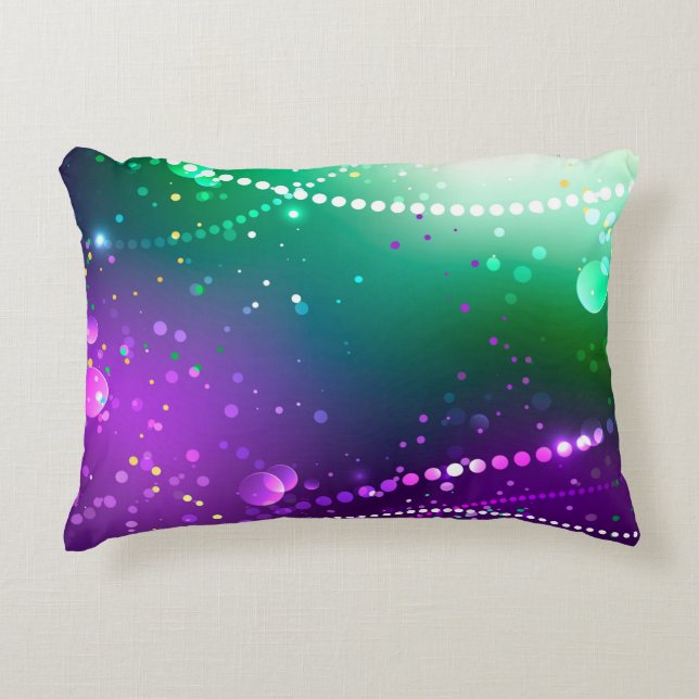 Mardi Gras Festive Purple Background Accent Pillow (Front)