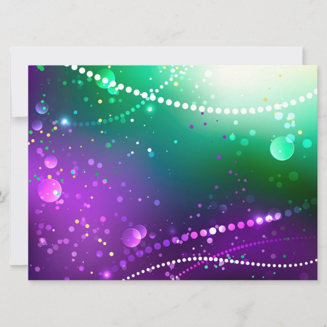 Mardi Gras Festive Purple Background Announcement (Front)