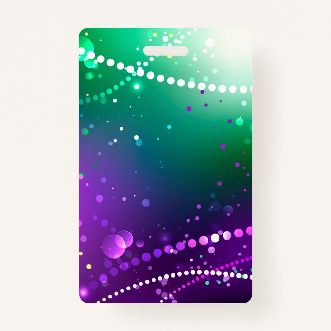 Mardi Gras Festive Purple Background Badge (Front)
