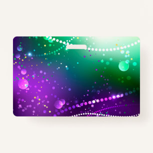 Mardi Gras Festive Purple Background Badge