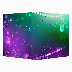 Mardi Gras Festive Purple Background Binder