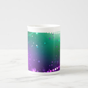 Mardi Gras Festive Purple Background Bone China Mug