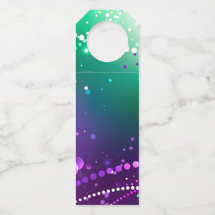 Mardi Gras Festive Purple Background Bottle Tag