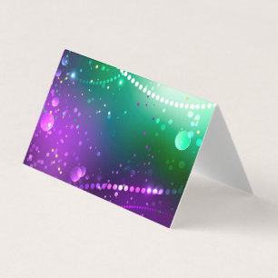 Mardi Gras Festive Purple Background Business Card