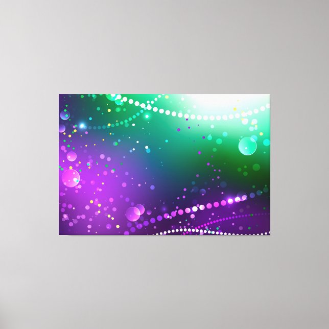 Mardi Gras Festive Purple Background Canvas Print (Front)