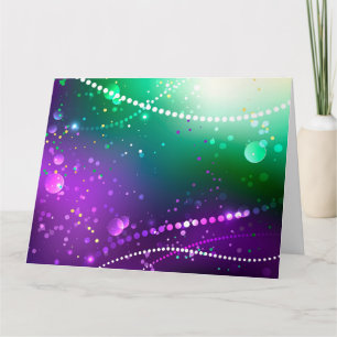 Mardi Gras Festive Purple Background Card