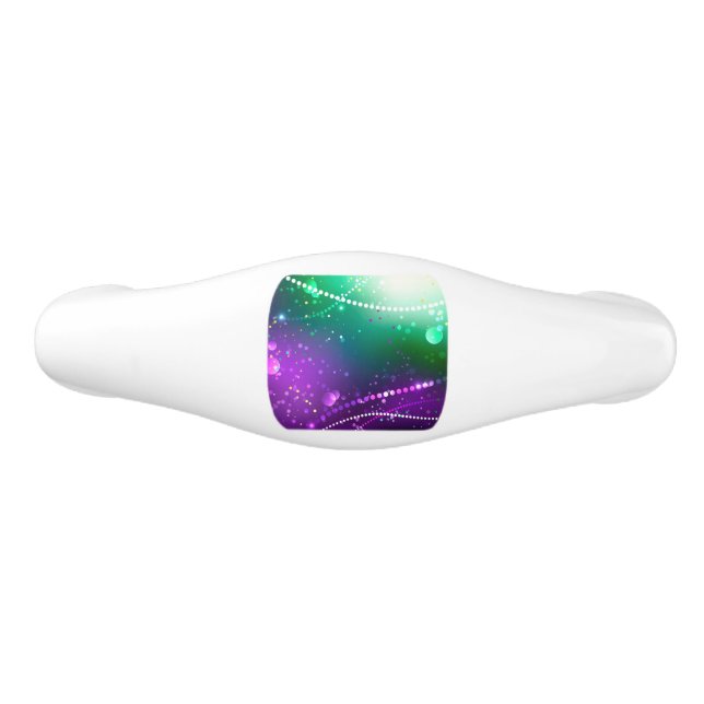 Mardi Gras Festive Purple Background Ceramic Drawer Pull (Front)