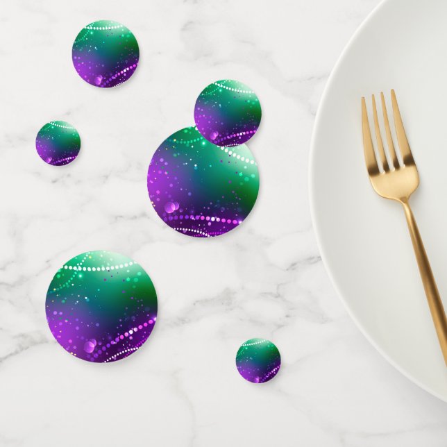 Mardi Gras Festive Purple Background Confetti (Group)