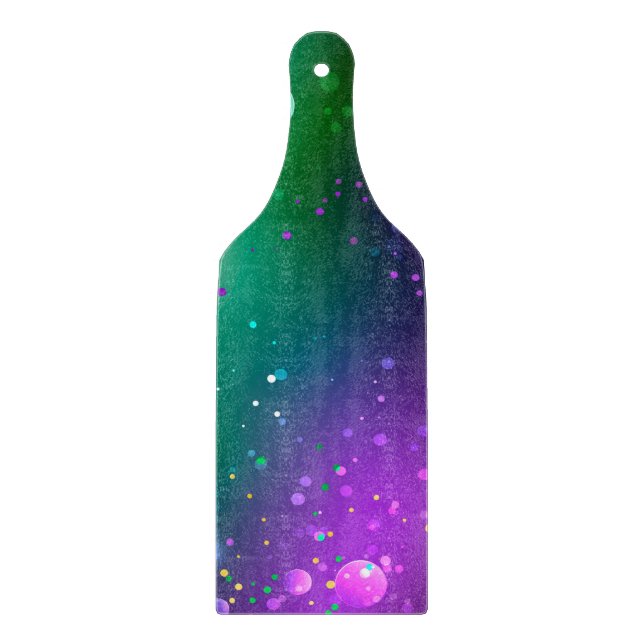 Mardi Gras Festive Purple Background Cutting Board (Front)