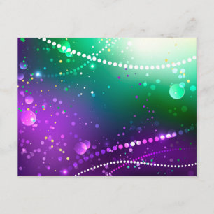 Mardi Gras Festive Purple Background Enclosure Card