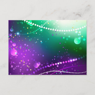 Mardi Gras Festive Purple Background Enclosure Card