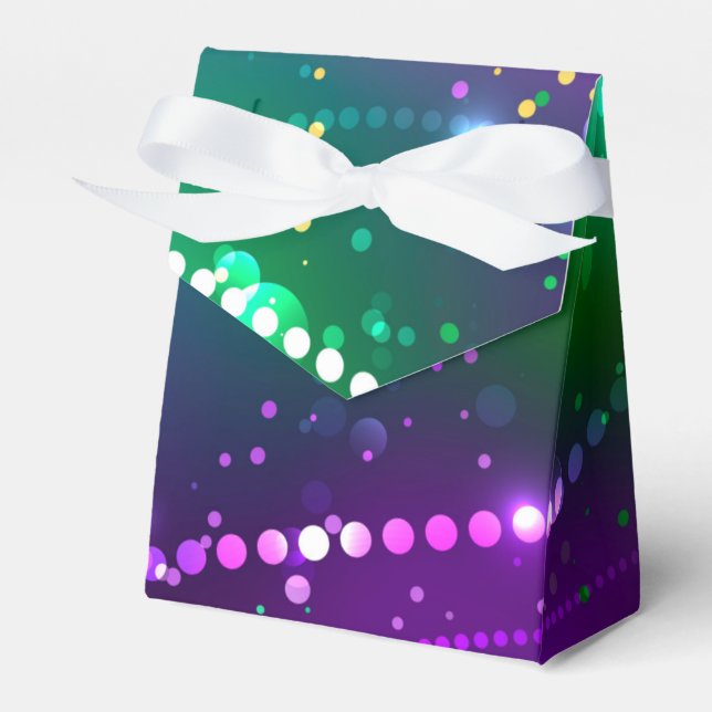Mardi Gras Festive Purple Background Favor Box (Front Side)