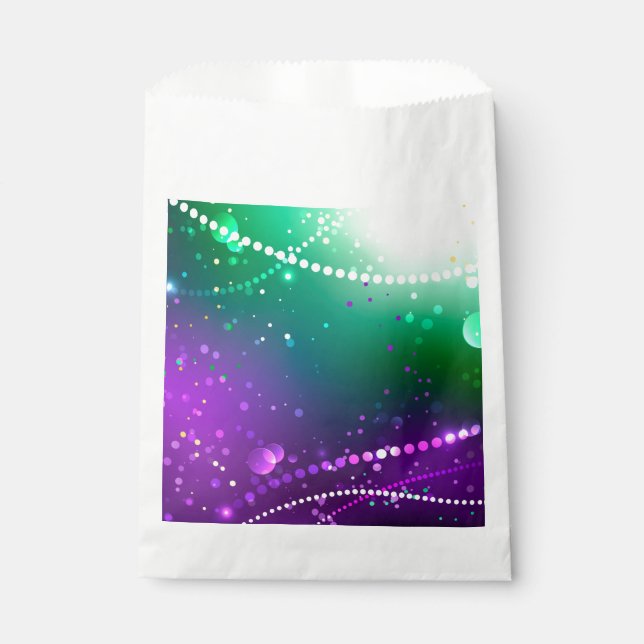 Mardi Gras Festive Purple Background Favour Bag (Front)