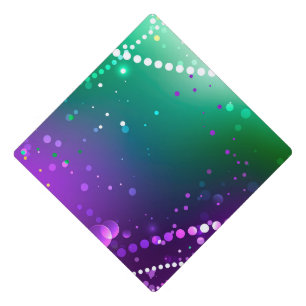 Mardi Gras Festive Purple Background Graduation Cap Topper