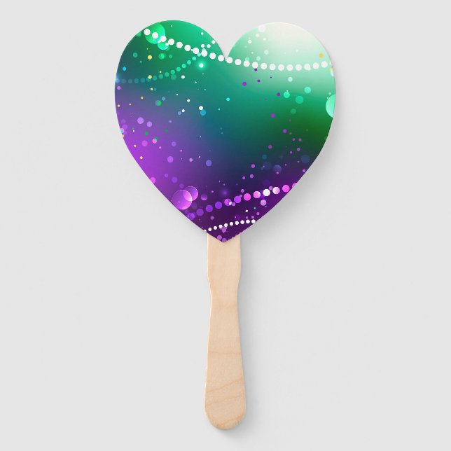 Mardi Gras Festive Purple Background Hand Fan (Front)