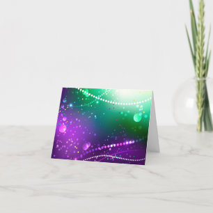 Mardi Gras Festive Purple Background Holiday Card