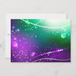 Mardi Gras Festive Purple Background Invitation