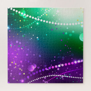 Mardi Gras Festive Purple Background Jigsaw Puzzle