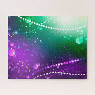 Mardi Gras Festive Purple Background Jigsaw Puzzle