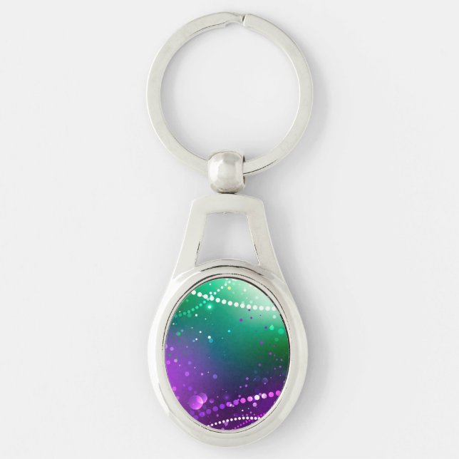 Mardi Gras Festive Purple Background Keychain (Front)