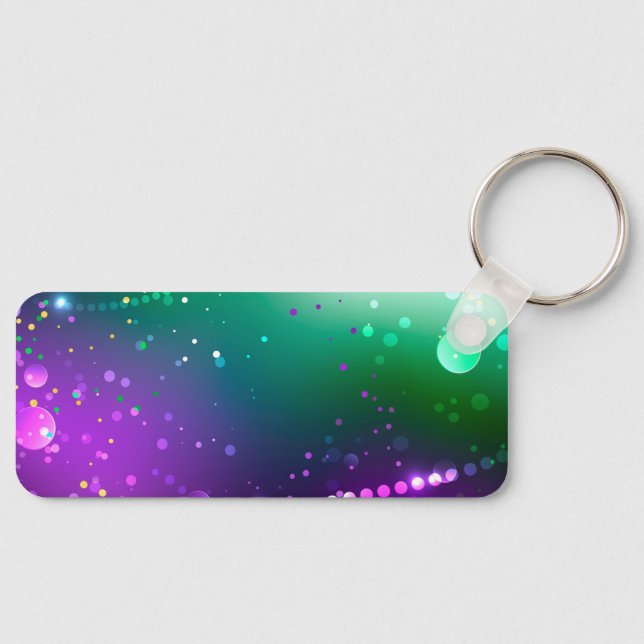 Mardi Gras Festive Purple Background Keychain (Front)