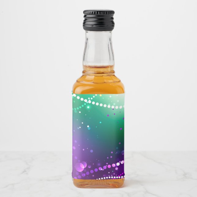Mardi Gras Festive Purple Background Liquor Bottle Label (Front)
