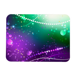 Mardi Gras Festive Purple Background Magnet